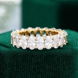 Wedding Rings 14K Yellow Gold 35mm Oval Cut Moissanite Eternity Wedding Band Matching Bridal Promise Ring for Women Lady Top Quality 24329