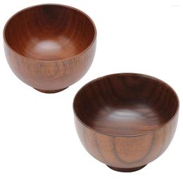 Bowls Heat-resistant Natural Wood Serving Bowl Container Delicate Texture Light Weight Wooden For Restaurant Kitchen Home