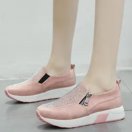 Fitness Shoes Sneaker 2024 Women High Black White Pink Sneakers For Outdoor Sports Rhinestone Female