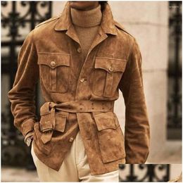Mens Ceketleri Ceket Blazer Süet Kumaş Rahat İşe Gaziye Gaziye Moda Takım Kış Coats Ürün Satan 2023 Damla Teslimat Uygulama Dhbos