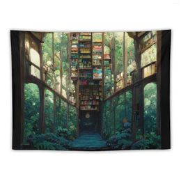 Tapestries Magical Bookstore In The Woods Tapestry Room Aesthetic Wall Hanging Kawaii Decor