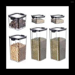 Storage Bottles 6Pcs Kitchen Containers Seasoning Box Organiser Jars For Cereals Jar Bulk With Lid