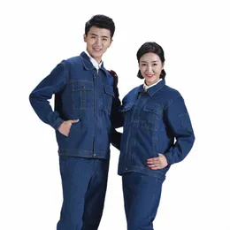 work Clothing Denim Welding Suit Men Women Workwear Anti-scalding Durable Mechanical Workshop Uniforms Auto Repairmen Coveralls m3cH#