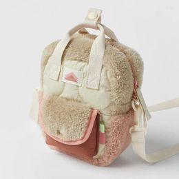 Backpack Winter Plush Colour Donut For Ladies Or Children Casual With A Single Shoulder Crossbody Bag Cute Phone