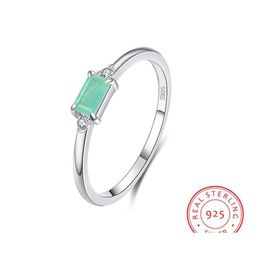 Band Rings 925 Sterling Sier Fashion Emerald Cut Tourmaline For Women Elegant Paraiba Gemstone Fine Jewellery Drop Delivery Ring Dhiq0