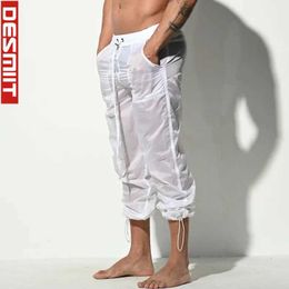 Men's Shorts Transparent swimsuit mens swim pants Beach Bermuda surfing pants Nylon quick drying swimsuit pants Desmiit sexy shorts J240328