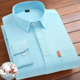 Men's Casual Shirts 5XL Shirt Long Sleeve Spring/Summer Cotton Oxford Non-ironing Anti-wrinkle Solid Color Business High Quality