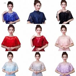 blue Black Red Soft Lace Women Cape High Low Sheer Summer Autumn Wedding Prom Party Wrap Bridal Bridesmaids Cover Up Shawl q3Lh#
