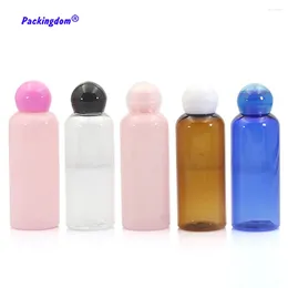 Storage Bottles 50pcs Empty Packaging Tube Clear Cosmetic Lotion Bottle Colour Ball Cap Refillable Cream Emulsion Container With Inner Lids