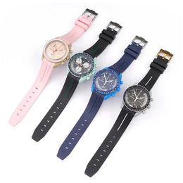 2024 New Moon watch bands curved end rubber watch strap new 20mm constellation men women waterproof sports watch band for men