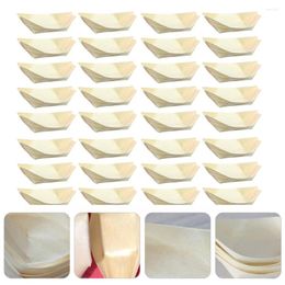 Dinnerware Sets 50 Pcs Snack Plate Sushi Boat Cake Decorations Wood Sashimi Serving Dish