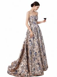 luxury Printed Satin Evening Dres With Train Strapl Lg Women Formal Gowns Lg Celebrirty Dres For Red Carpet RU151 33Mb#