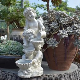 Vases American Country Vintage Resin Angel Decoration Sculpture Courtyard Garden Landscape Figurines Crafts Outdoor Statue Ornaments