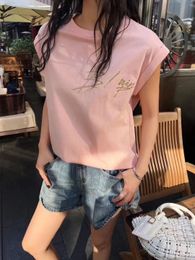 High quality women's knitted top designer vest T-shirt fashionable and elegant knitted embroidered knitted vest sleeveless knitted pullover women's sports top