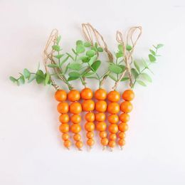 Decorative Figurines 10 Pcs Carrot Wooden Bead String Tray Spring Ornaments Rustic Hanging Festival Wall Decor Decorations Beaded Home