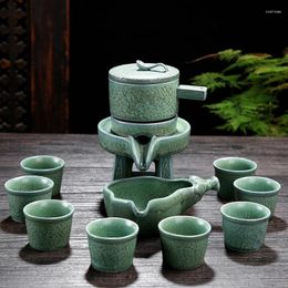 Teaware Sets Retro Stone Mill Tea Set Celadon Stoare Maker Teapot Chinese