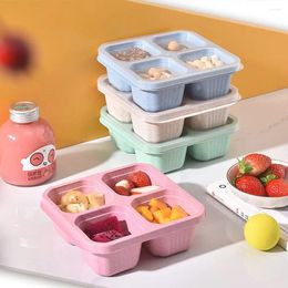 Dinnerware 4 Grid Snack Containers Reusable Meal Prep Lunch Portable For Kids And Adults Home Storage Bottles Kitchen Tool