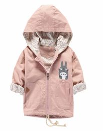 New Spring Autumn Girls Windbreaker Coat Baby Kids Totoro Hooded Outwear Cartoon Baby Kids Coats Jacket children Clothing 2010163969310