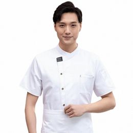unisex Chef Coveralls Profial Stylish Unisex Chef Uniforms with Stand Collar Patch Pockets for Restaurant Bakery Waiter f0fu#