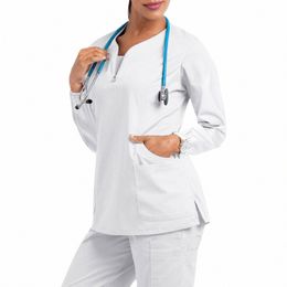 women's Medical Clothes For Women 2023 Short Sleeve V-Neck Pocket Care Workers T-Shirt Tops Summer uniformes de enfermera mujer F110#