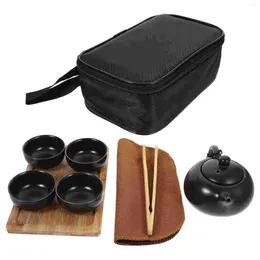 Teaware Sets Cup Wooden Tea Tray Travel Teapot Teacup Kit Chinese Brewing Set Ceramic Serving