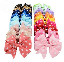 Baby Girls Hairpins Dot Bowknot Hair Clips Colorful Grosgrain Ribbon Bow Tie Kids Hair Accessories 20 Colors Optional BT41775852143