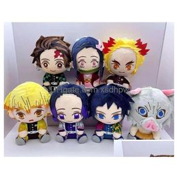 Stuffed Plush Animals 20Cm Cartoon Demon Slayer Toys Kazuma Tanjiro Nidouzi Hand Do P Toy Kids Favourite Gift Drop Delivery Gifts Dhzef