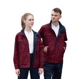 fi Work Clothing For Men Women Ctrast Colour Durable Workshop Uniforms Auto Repairmen Mechanical Working Coveralls S-5xl F01d#