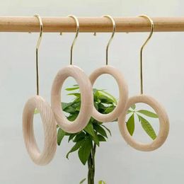 Hangers Scarf Rack Wooden Un-breakable Double-headed S-shaped Sturdy Durable Wholesale Home Storage Holder Creative Circle