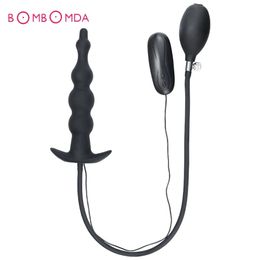 Anal Plug Vibrator Inflatable Pull Beads Vaginal Butt Dilator Prostate Massager Stimulator Adult Sex Toys for Couples 240320