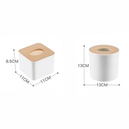 2024 Wooden Tissue Box Napkin Holder Cover Toilet Paper Handkerchief Case Solid Simple Stylish Wood Home Car Wipe Organizer Container