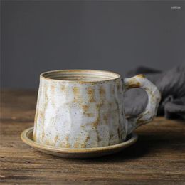 Cups Saucers Japanese-Style Ceramic Coffee Set Suit Creative Gift Stoare Cup Retro Breakfast Mug