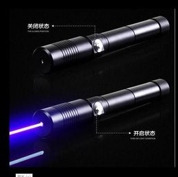 HOT SOS High power military 500000m 450nm blue laser pointer Lazer Flashlight Most Powerful Beam Laser Torch Hunting+GLASSES+ METAL BOX