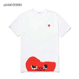 24ss Men's T-shirts Cdg Fashion Mens Play T Shirt Designer Red Heart Commes Casual Women Des Badge Garcons High Quanlity Tshirts Cotton 1:1 Summer Loose Fashion 514