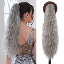 Ponytails Ponytails Claw Clip in Ponytail Synthetic Fibre Long Curly Ponytail Hairpiece Gray Pony Hair for Women Daily Party