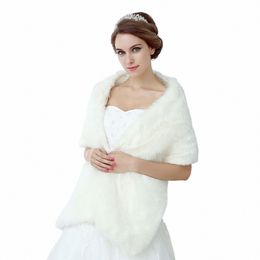 hot Sale Warm Ivory Bolero Women Jackets Soft Faux Fur 160 CM One Size Wedding Accories Bridal Wraps Shawls s6Od#