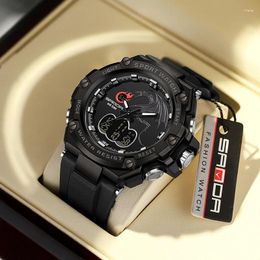 Wristwatches Casual Simple Design Men's Watch Sports Multi Functional For Teenagers With Rubber Strap