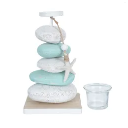 Candle Holders Candlestick Elegant Stone Retro Home Decor Pillar Candleholder Creative Desktop Seaside Country