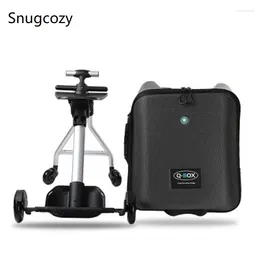 Suitcases Snugcozy High Quality And Convenient Kids Scooter Suitcase Safety Lazy Carry On Rolling Luggage Ride Trolley Bag For Baby