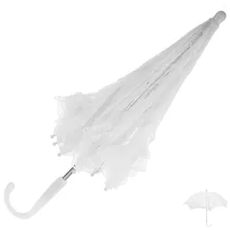 Umbrellas Lace Umbrella White Wedding Parasol Clear Vintage For Women Transparent
