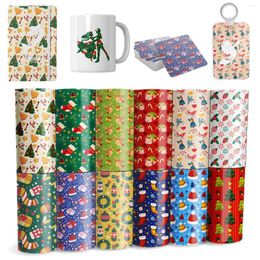 Window Stickers Lucky Goddness Christmas Infusible Transfer Ink Sheets 12 PCS 12"x12" Sublimation Heat Paper For Mugs Coasters Shirts