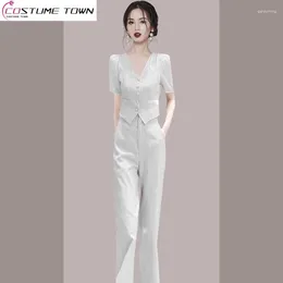 Women's Two Piece Pants Western Style Professional Wide Leg Set For 2024 Spring/summer Fashionable Temperament Two-piece