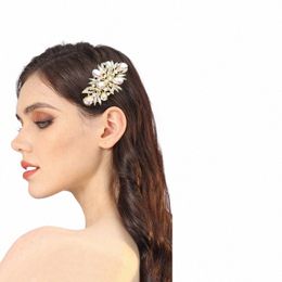 trendy Bridal Hair Accories Multicolor Rhineste Crystal Brides Tiara Floral Wedding Hair Combs Women Hair Jewellery 211S#