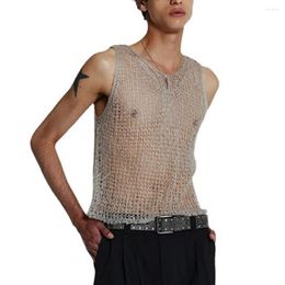Men's Tank Tops Comfy Fashion Mesh Vest Underwear Unisex Vacation Casual Daily Holiday Nightclub Personality Perspective