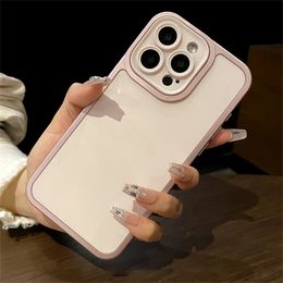 2 in 1 Hybrid Bumper Contrast Colour Frame Case For iPhone 15 11 12 13 14 Pro Max Plus Full Protection PC Shockproof Cover