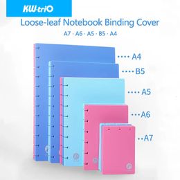 KWtriO A4A5B5 Looseleaf Notebook Cover Mushroom Hole Discs Ring Binding Binder Shell 360 Degree Foldable Stationery Supplies 240329