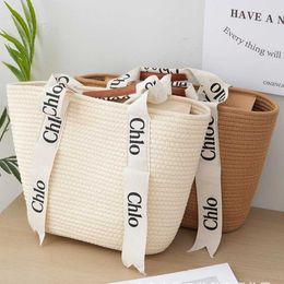 Original Chlee 2024 New Instagram Simple and Fashionable Versatile Cotton Rope Woven Bag Handheld Grass Large Capacity Vacation Beach