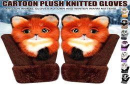 7 Styles Adorable Girls Winter Gloves Featured Animals Cat Dog Panda Design Warm Outdoor Mittens Kids Costume Accessory Cute Glove3917751