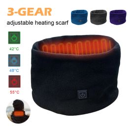 Scarves Winter Electric Heated Scarf Neck Wrap USB Rechargeable Neck Warmer 3 Speed Adjustment Fleece Scarf For Cycling Skiing Camping