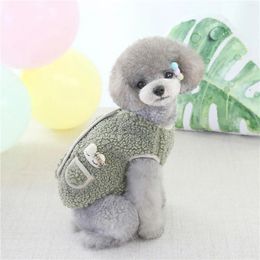 Dog Apparel Pet Clothes Autumn And Winter Warm With Fleece Hangers Small For Large Dogs Female